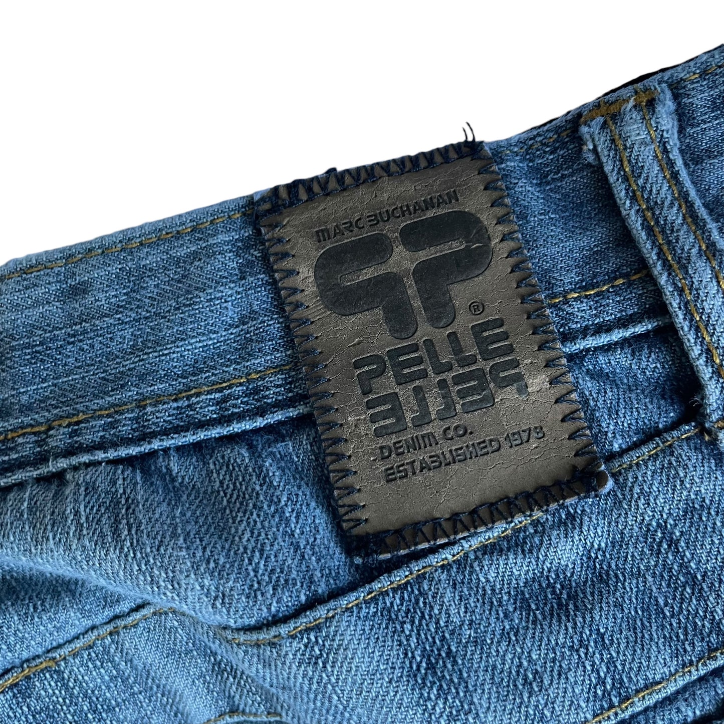 【Used】Pelle Pelle Embroidery Logo Loose Fit Denim Pants