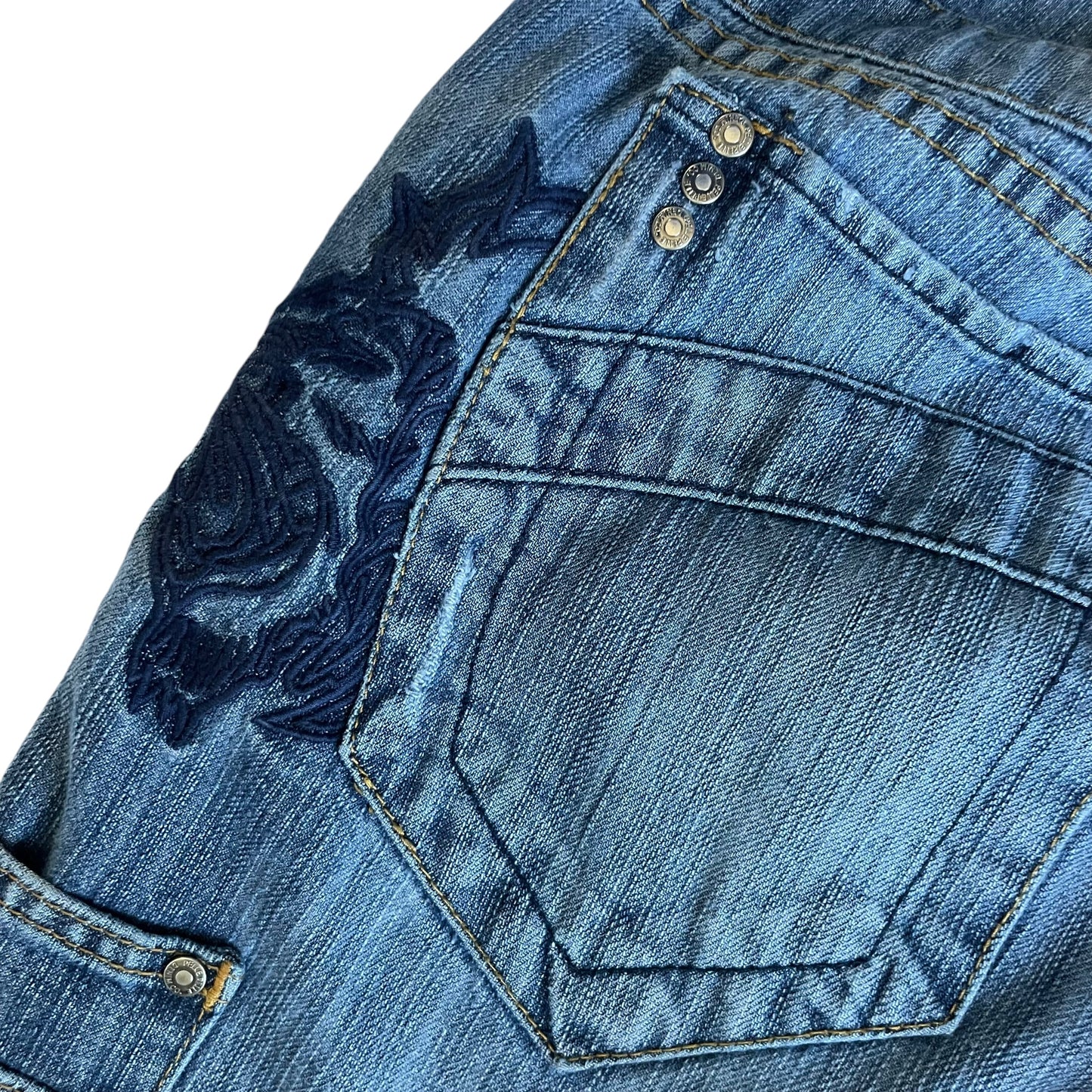 【Used】Pelle Pelle Embroidery Logo Loose Fit Denim Pants