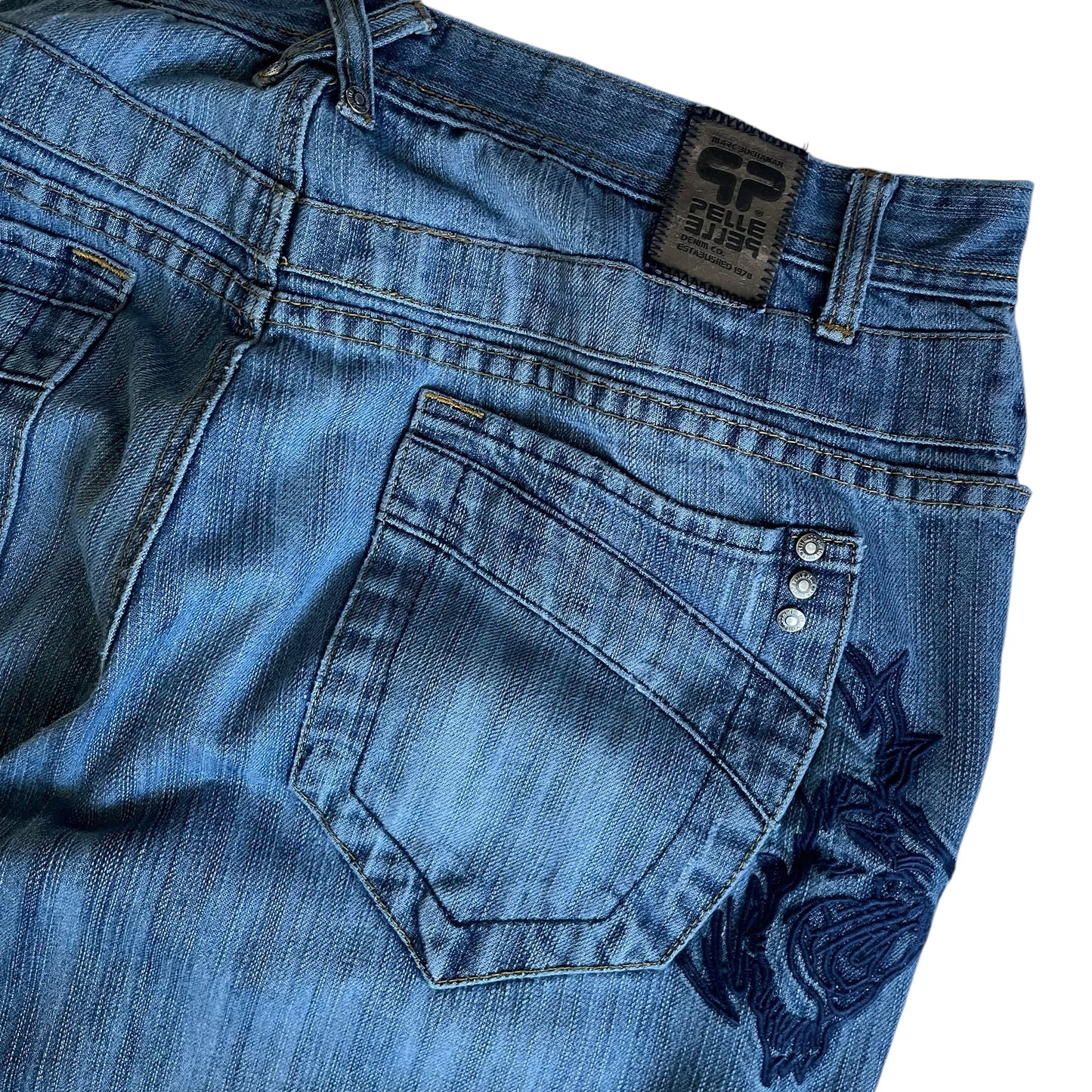 【Used】Pelle Pelle Embroidery Logo Loose Fit Denim Pants