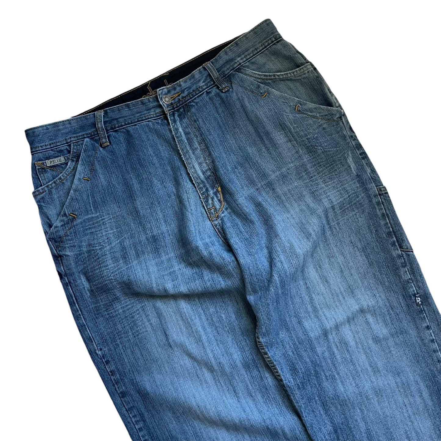 【Used】Pelle Pelle Embroidery Logo Loose Fit Denim Pants