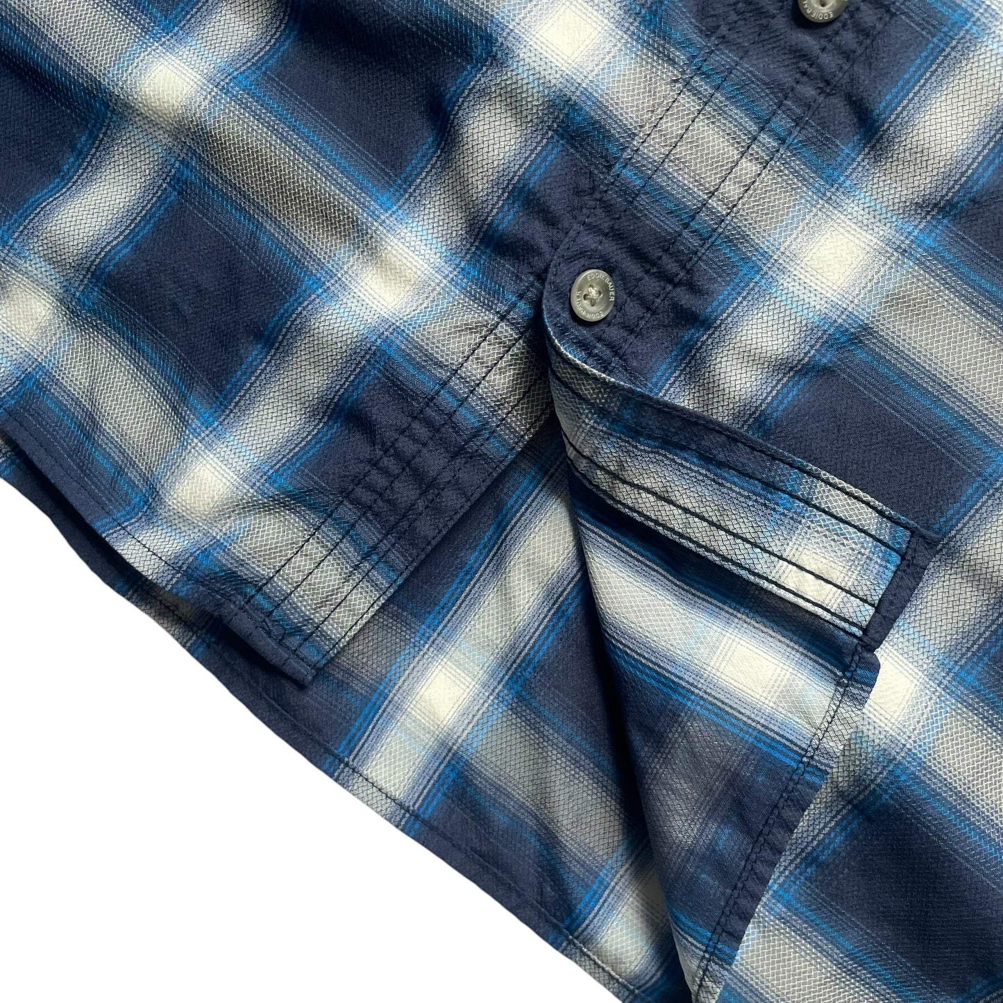 【USED】Eddie Bauer Box Cut Check BD Shirt
