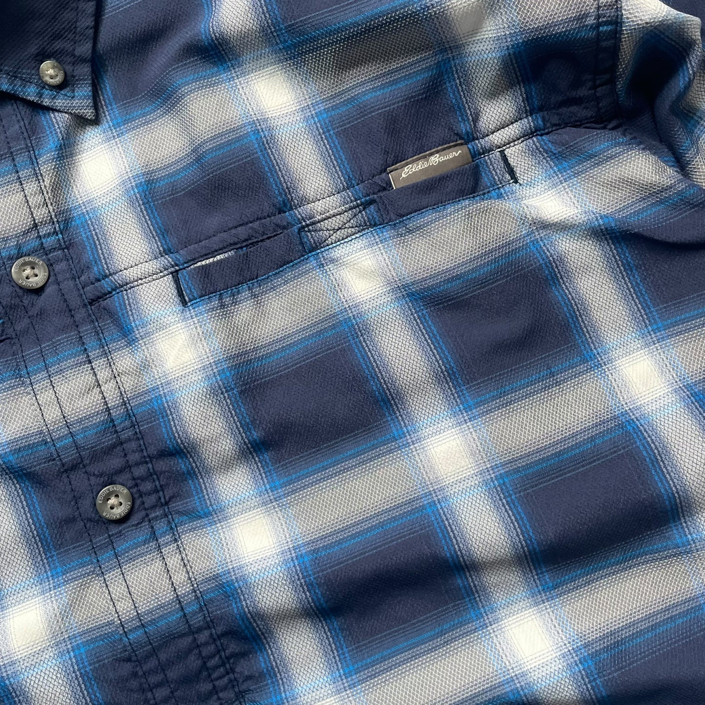 【USED】Eddie Bauer Box Cut Check BD Shirt