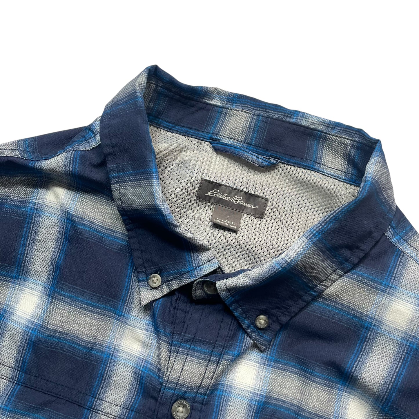 【USED】Eddie Bauer Box Cut Check BD Shirt