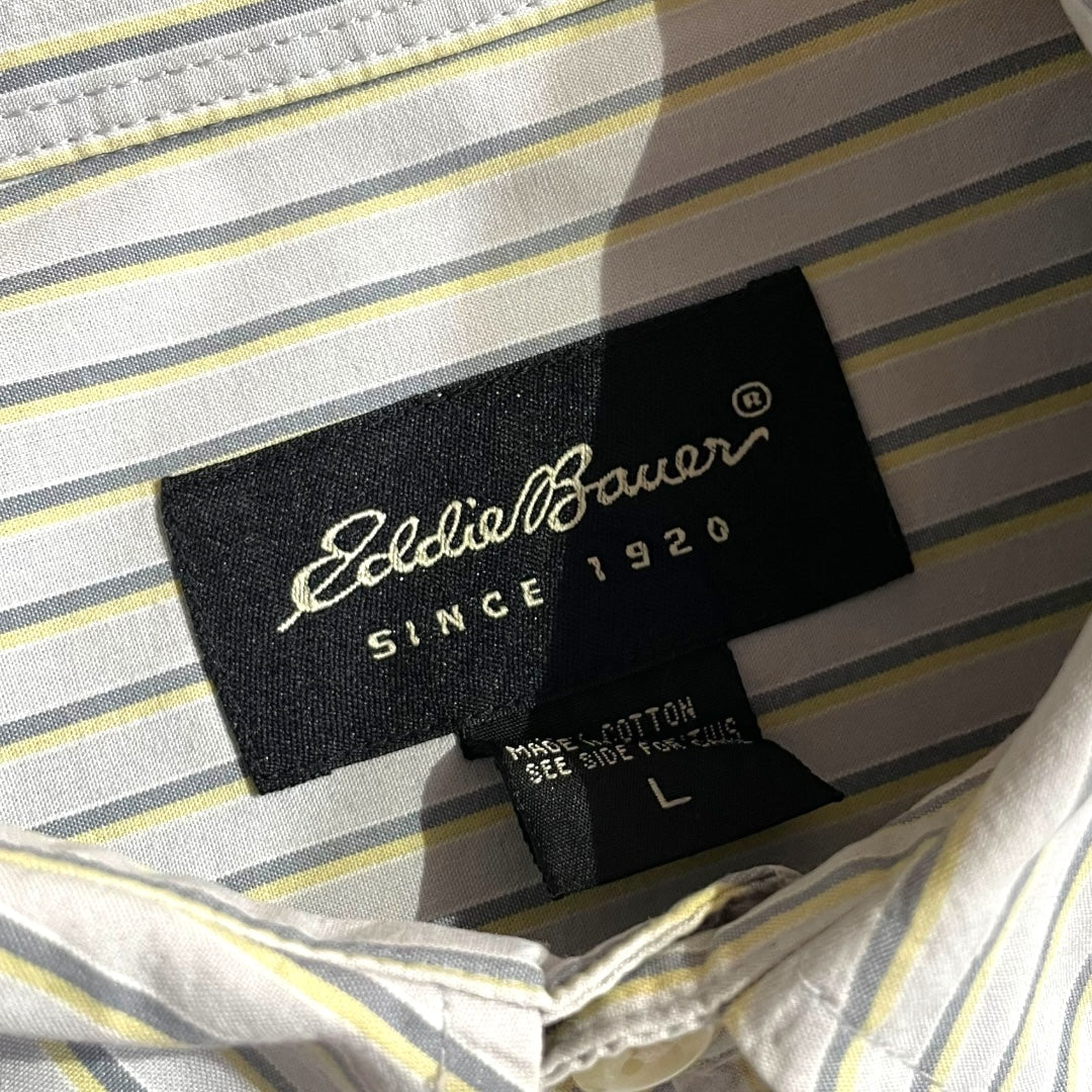 【USED】Eddie Bauer L/SL Stripe BD Shirt