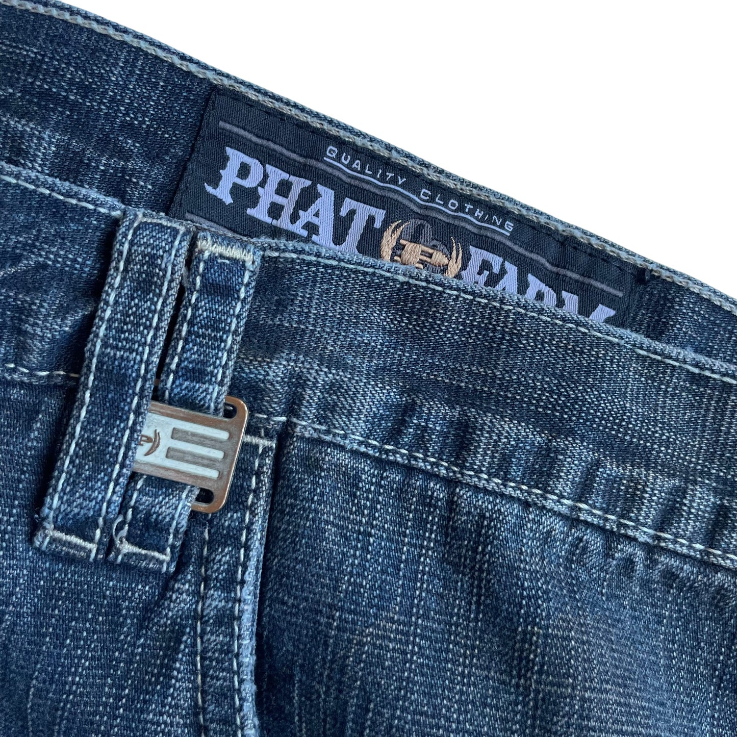 【Used】Phat Farm Stitch Logo Loose Fit Denim Pants