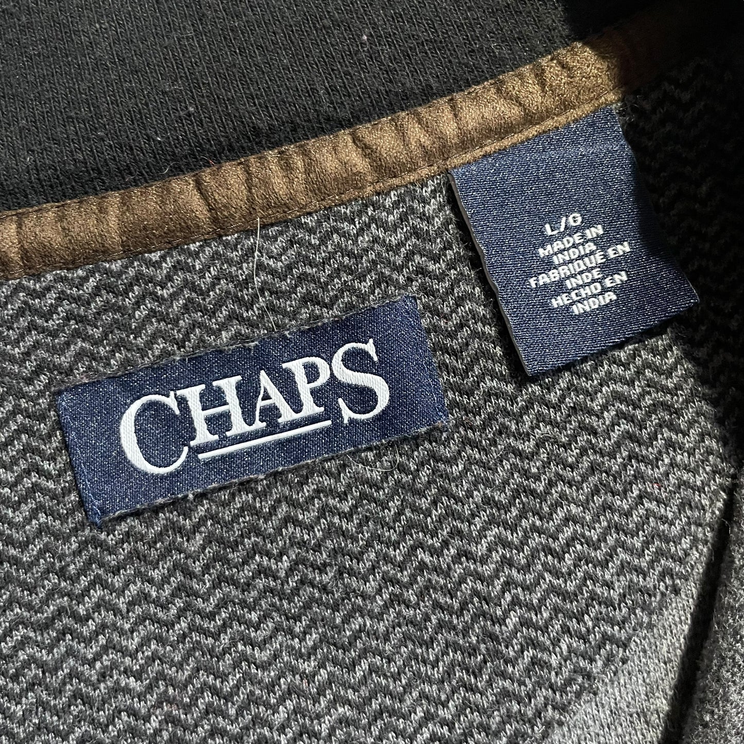 Chaps Half Zip Herringbone Pull Over