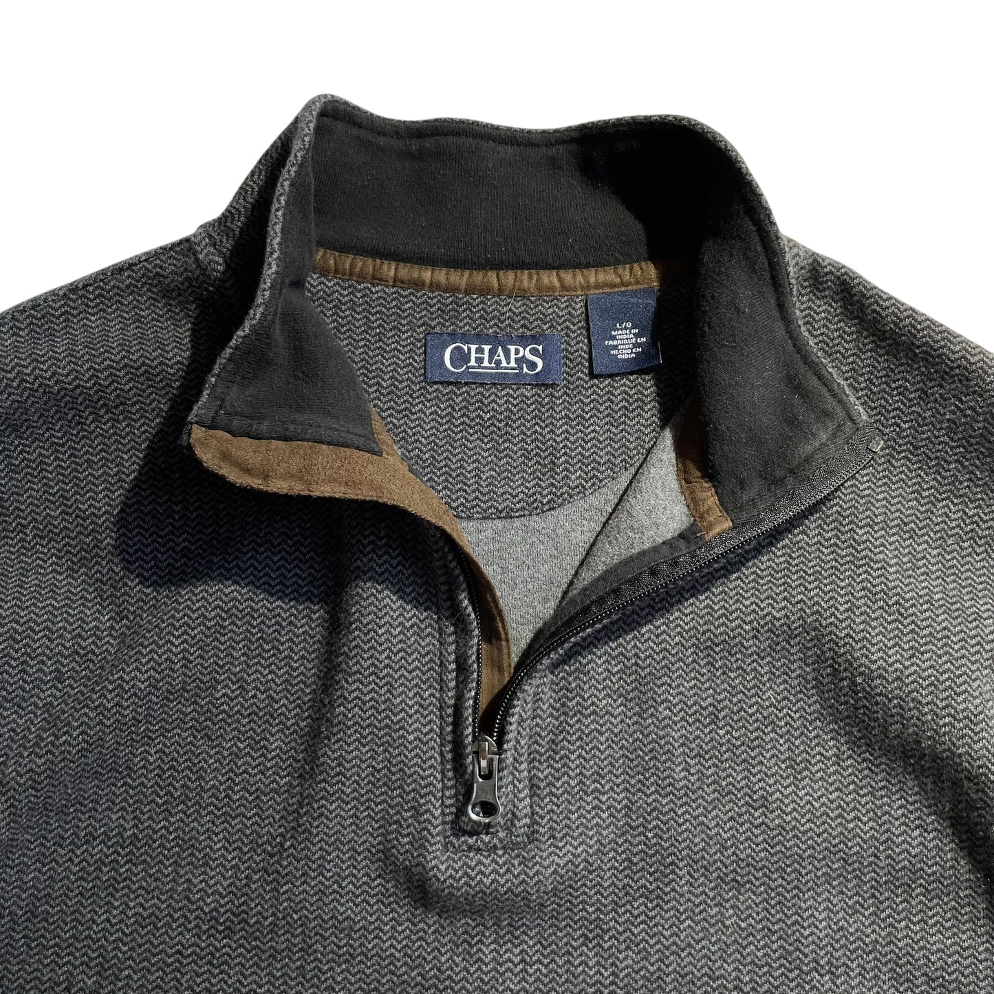 Chaps Half Zip Herringbone Pull Over