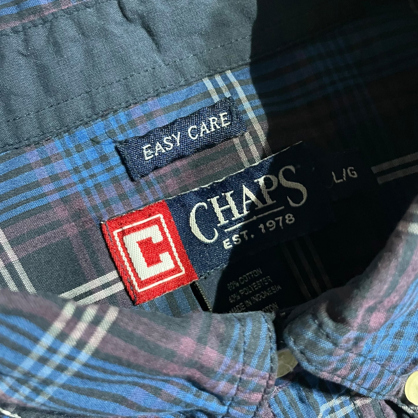 【USED】Chaps L/SL Check BD Shirt
