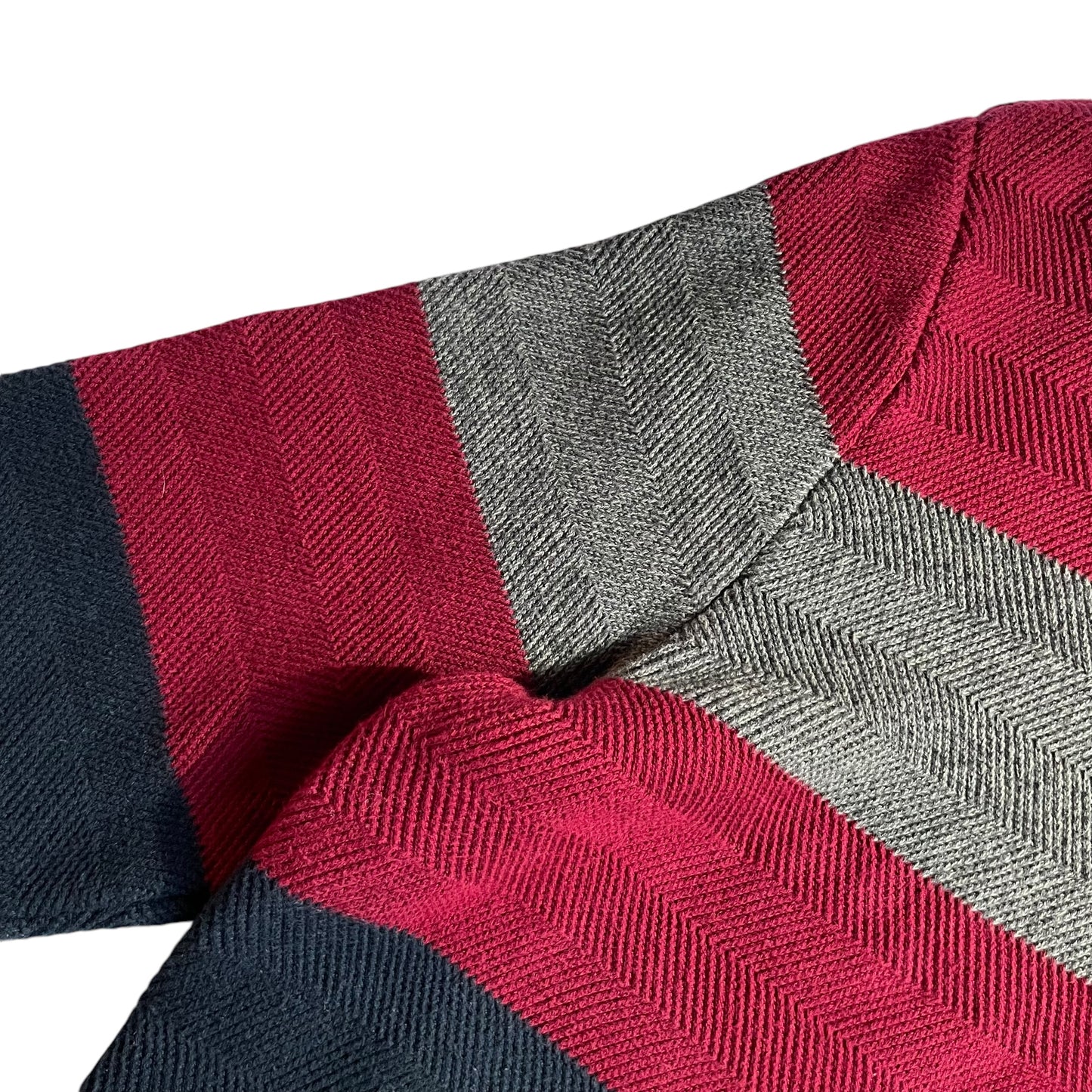 Chaps Crew Neck Border Cotton Sweater