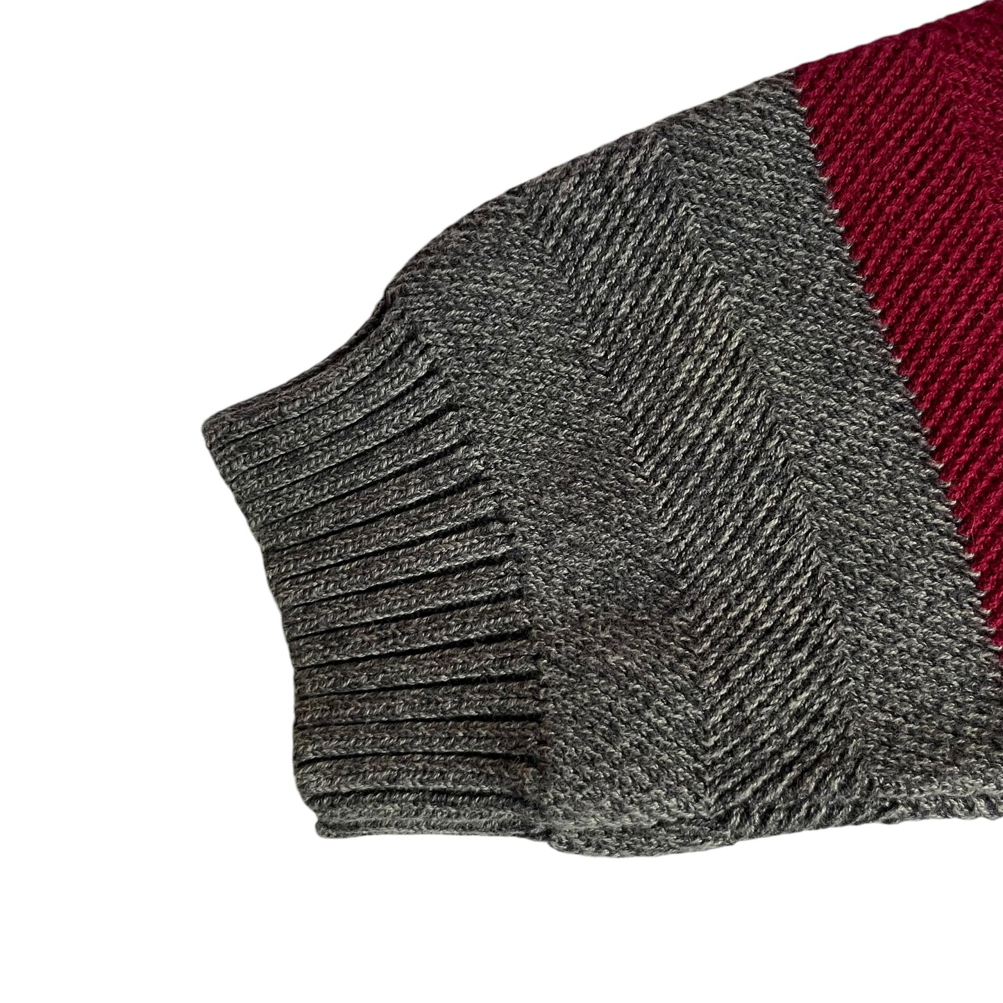 Chaps Crew Neck Border Cotton Sweater