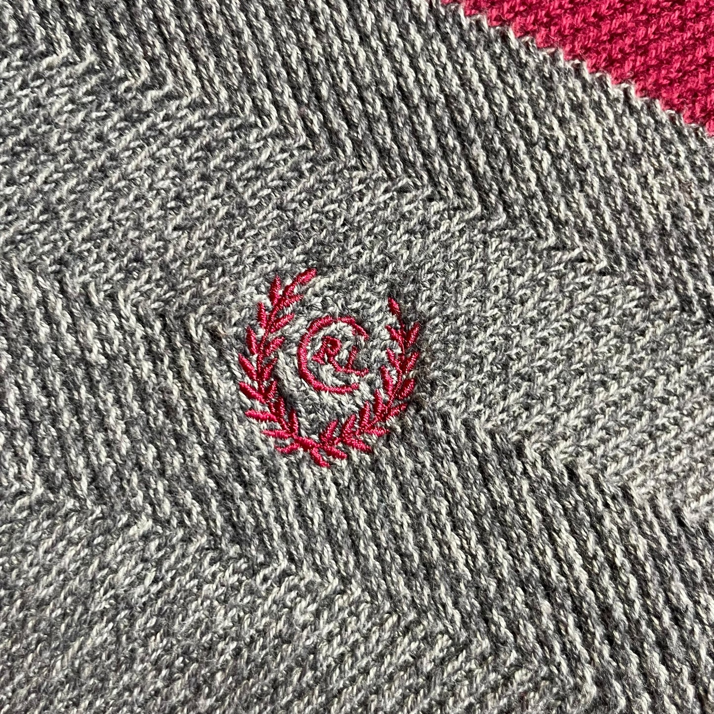 Chaps Crew Neck Border Cotton Sweater