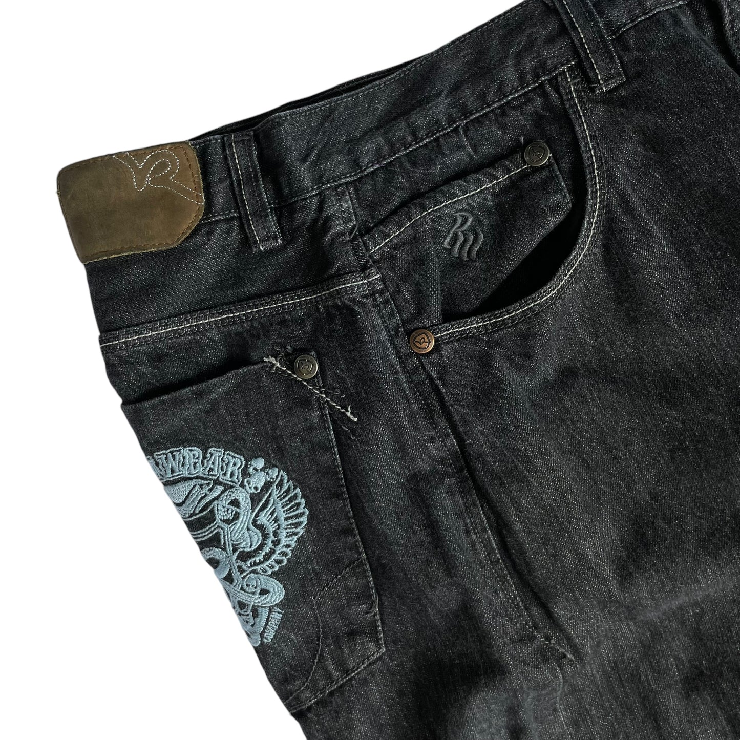 【Used】Rocawear Loose Fit Embroidery Logo Denim Pants/Black