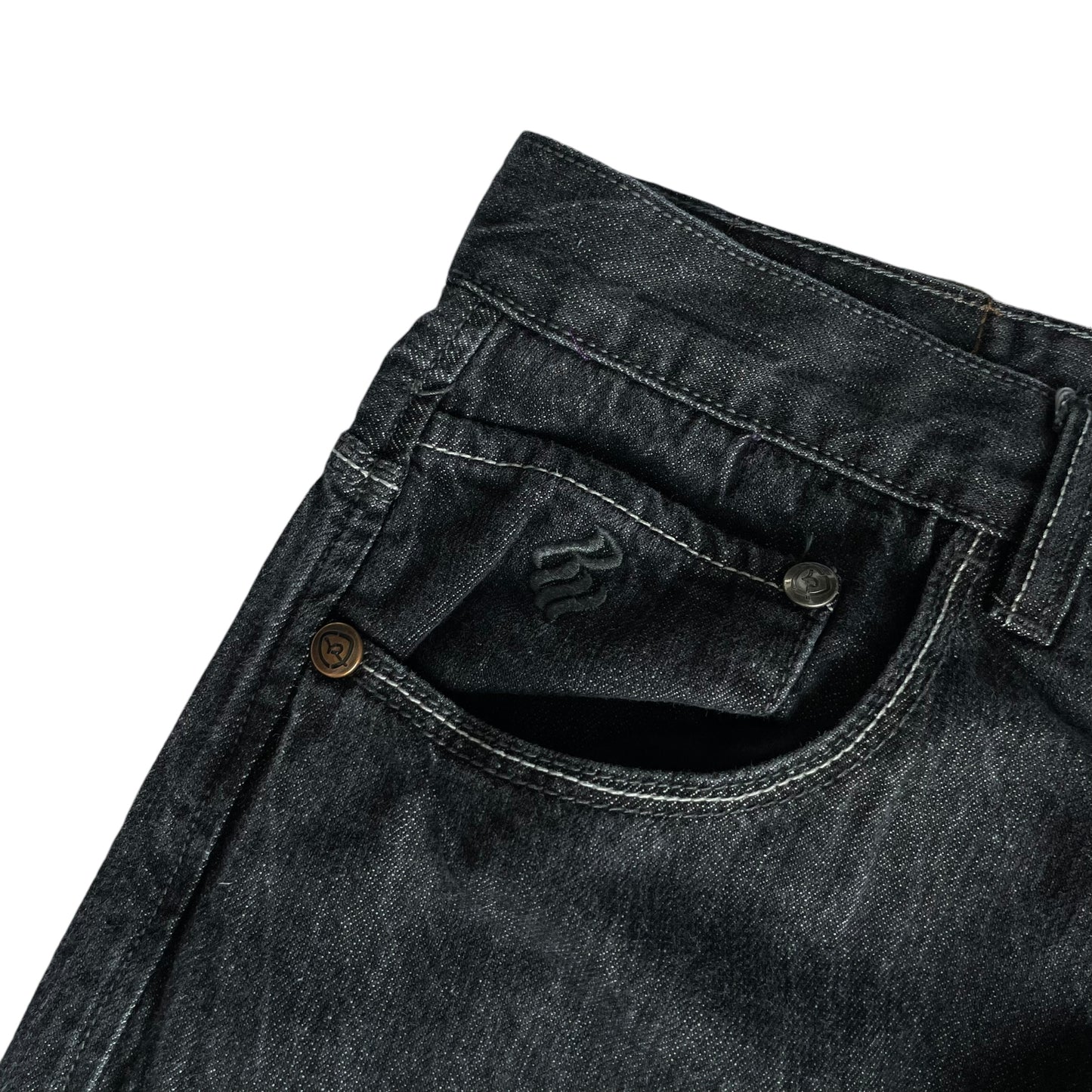 【Used】Rocawear Loose Fit Embroidery Logo Denim Pants/Black