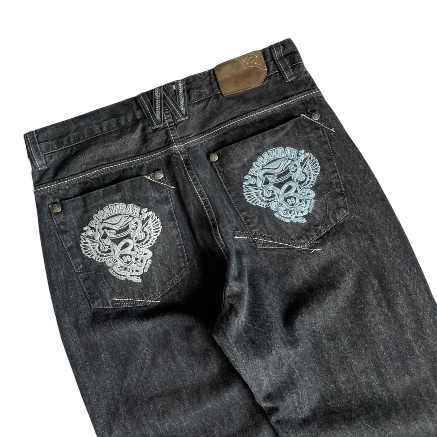 【Used】Rocawear Loose Fit Embroidery Logo Denim Pants/Black