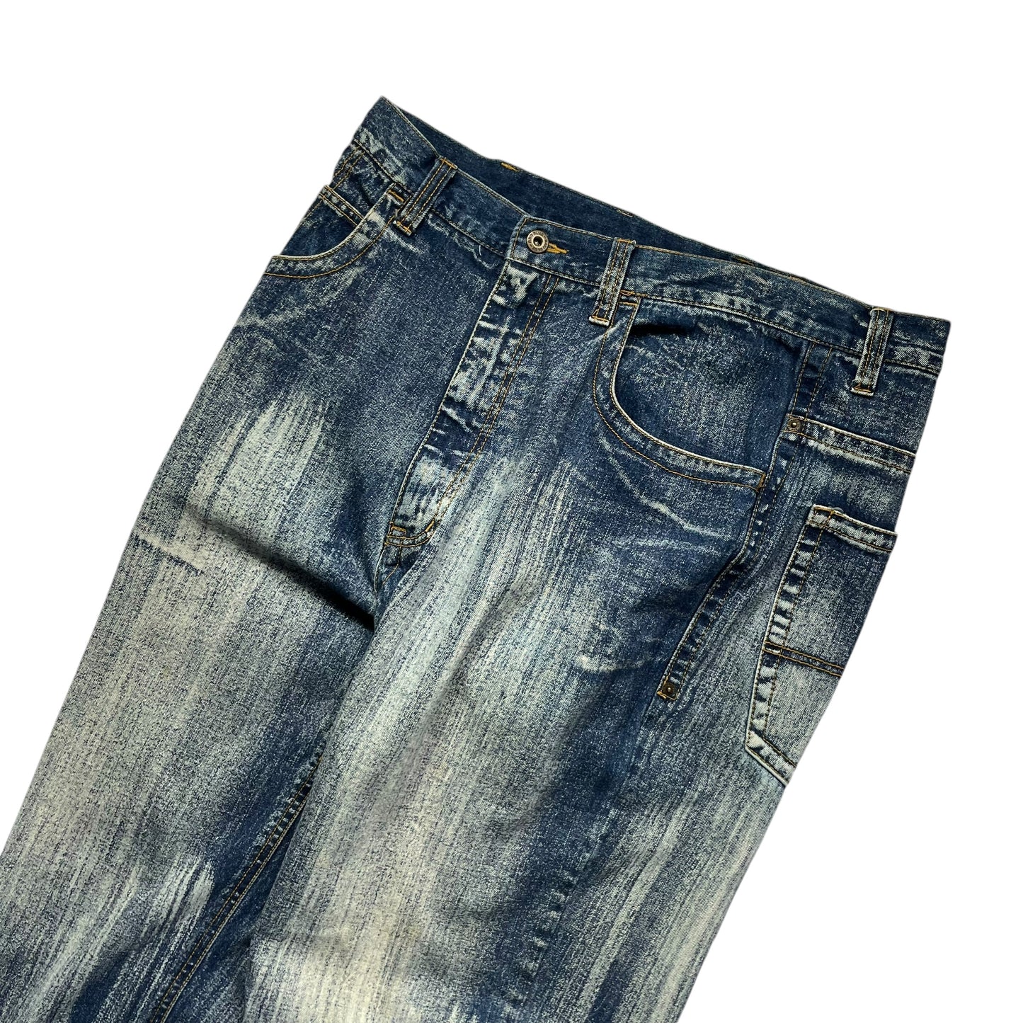 Raw Blue Loose Fit Bleach Denim