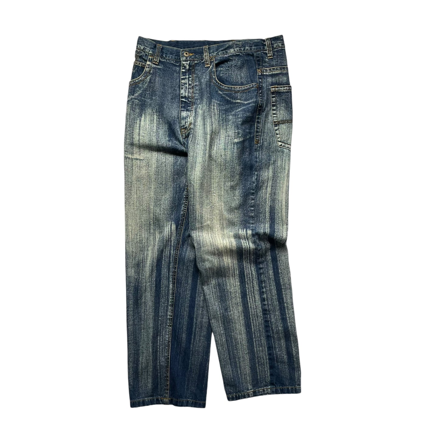 Raw Blue Loose Fit Bleach Denim