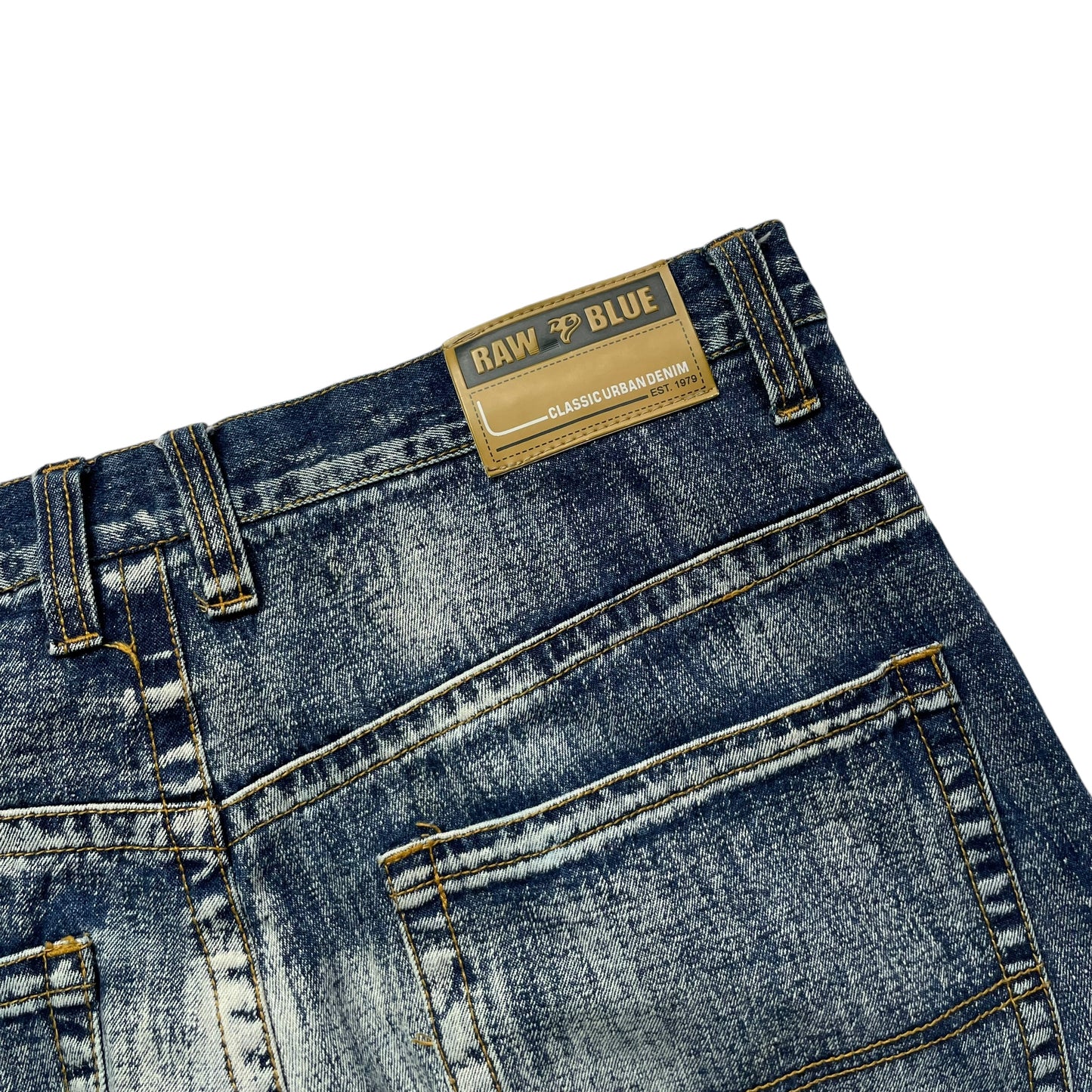 Raw Blue Loose Fit Bleach Denim
