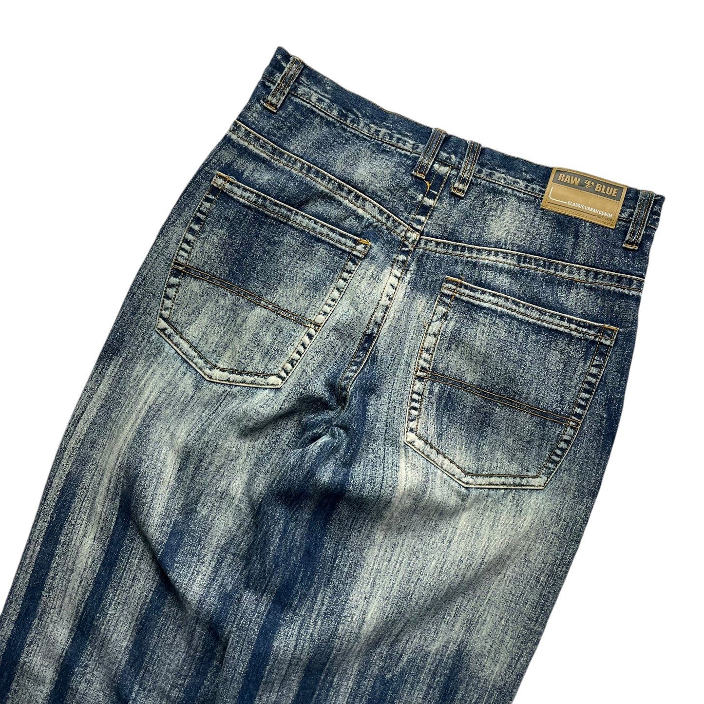 Raw Blue Loose Fit Bleach Denim