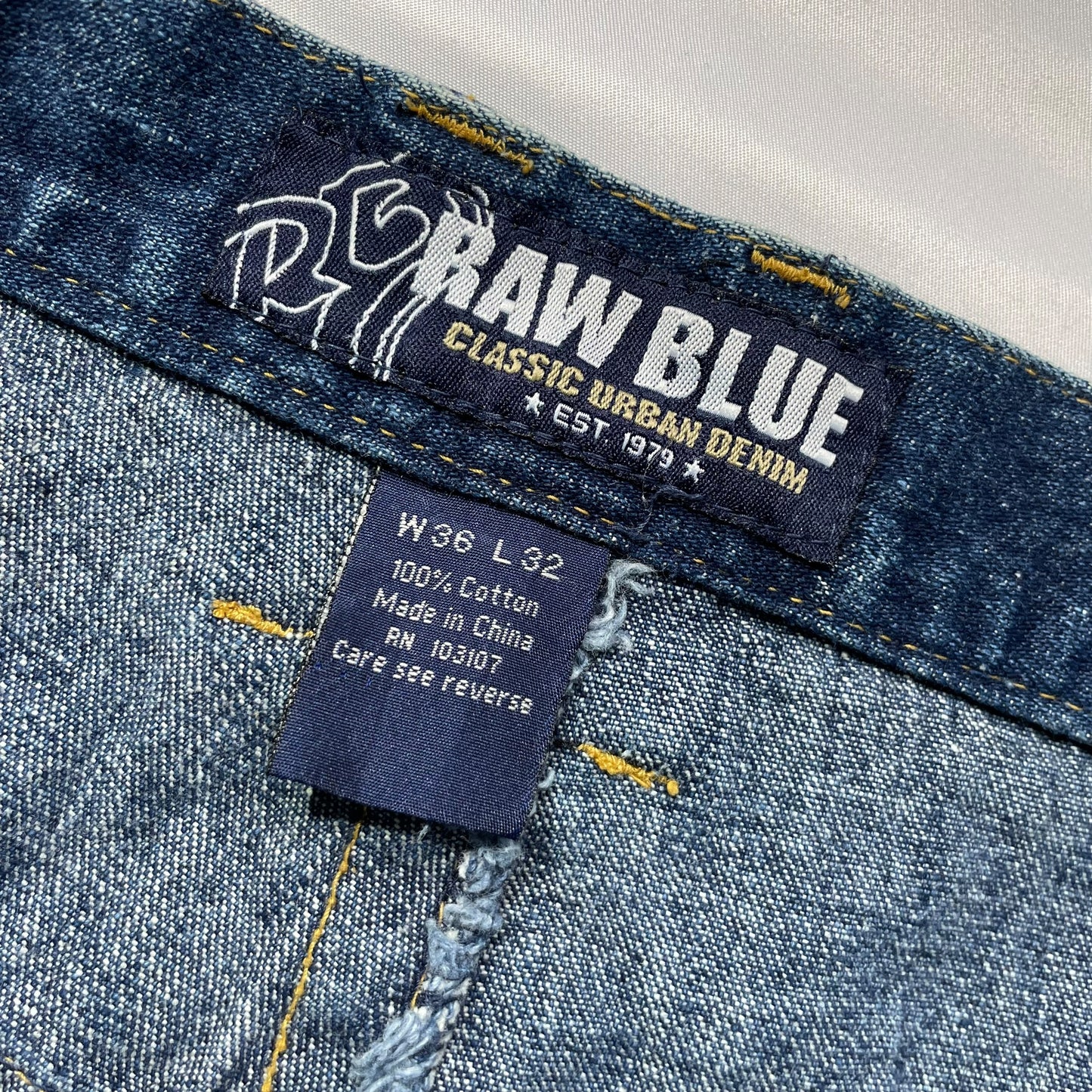 Raw Blue Loose Fit Bleach Denim