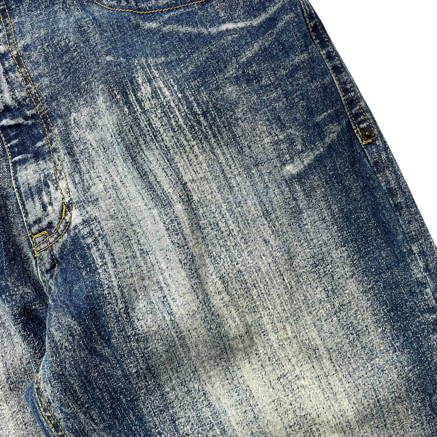 Raw Blue Loose Fit Bleach Denim