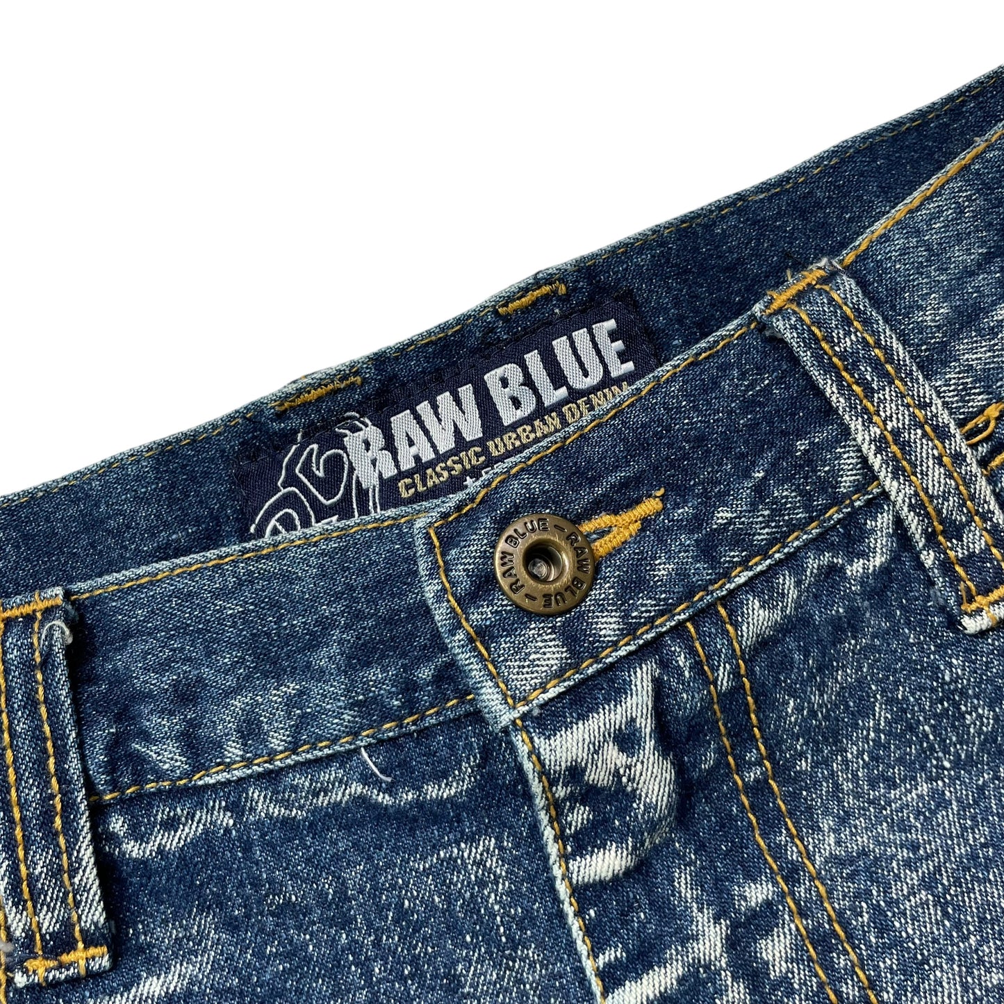 Raw Blue Loose Fit Bleach Denim