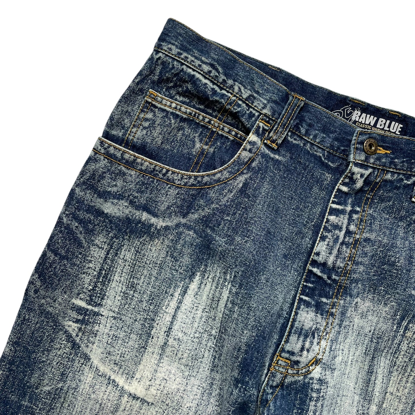 Raw Blue Loose Fit Bleach Denim