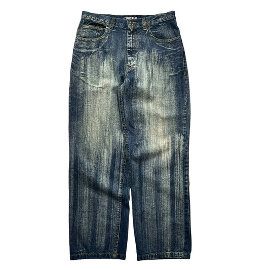 Raw Blue Loose Fit Bleach Denim