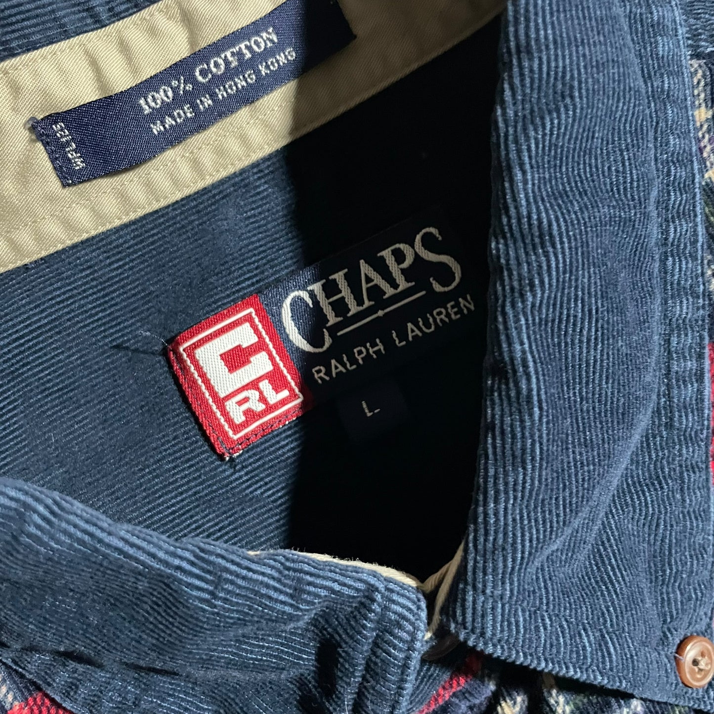 【USED】Chaps L/SL Check Corduroy BD Shirt