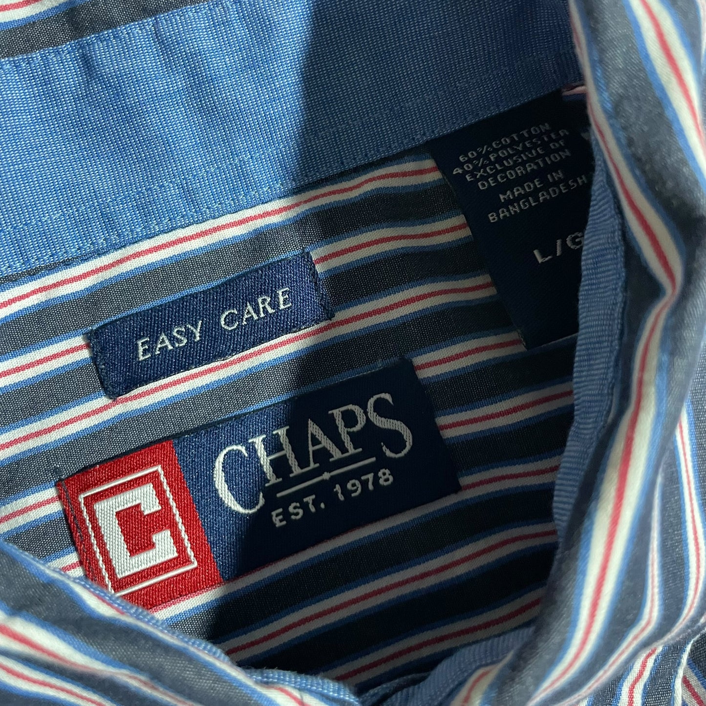 【USED】Chaps L/SL Stiripe BD Shirt