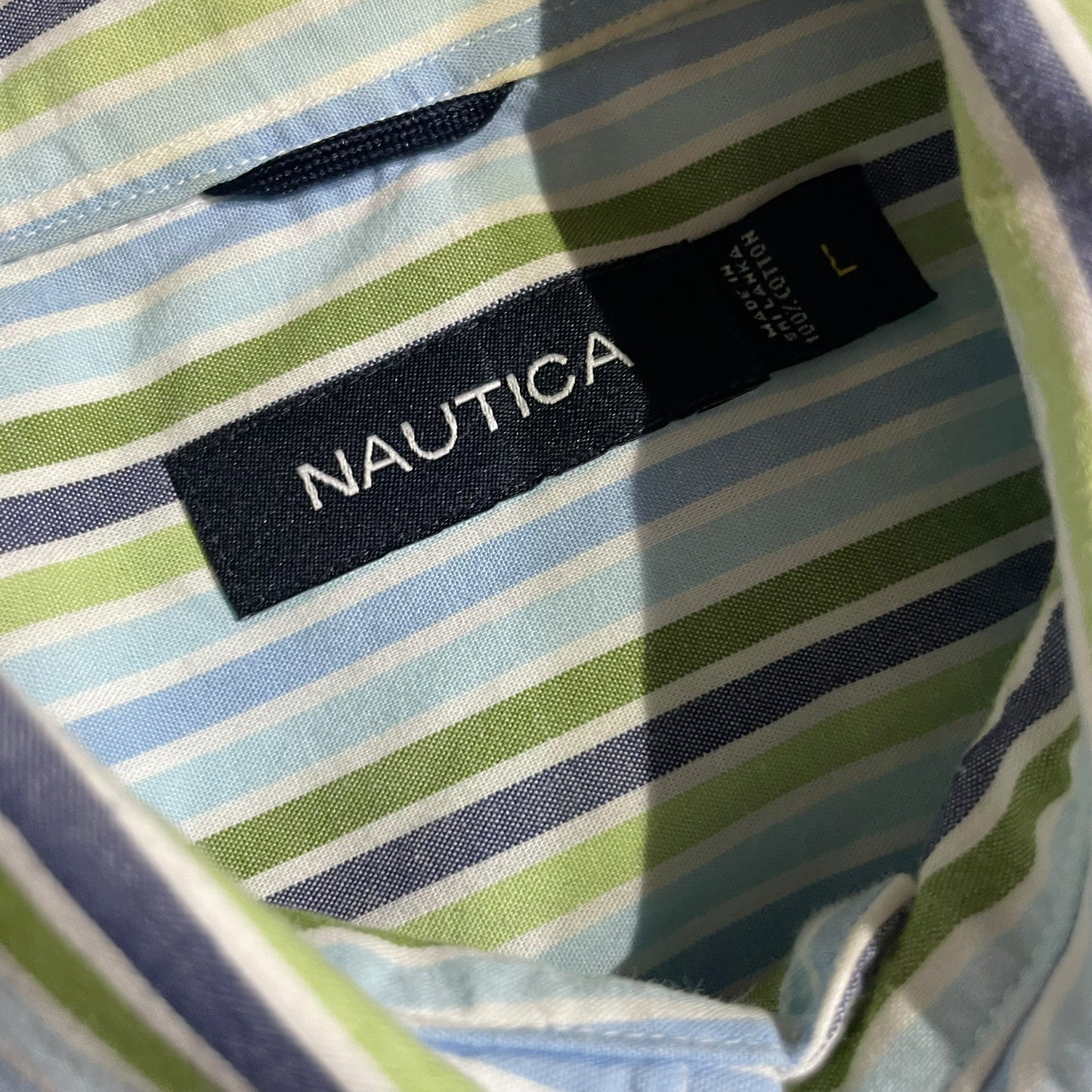 【USED】Nautica L/SL Stripe BD Shirt