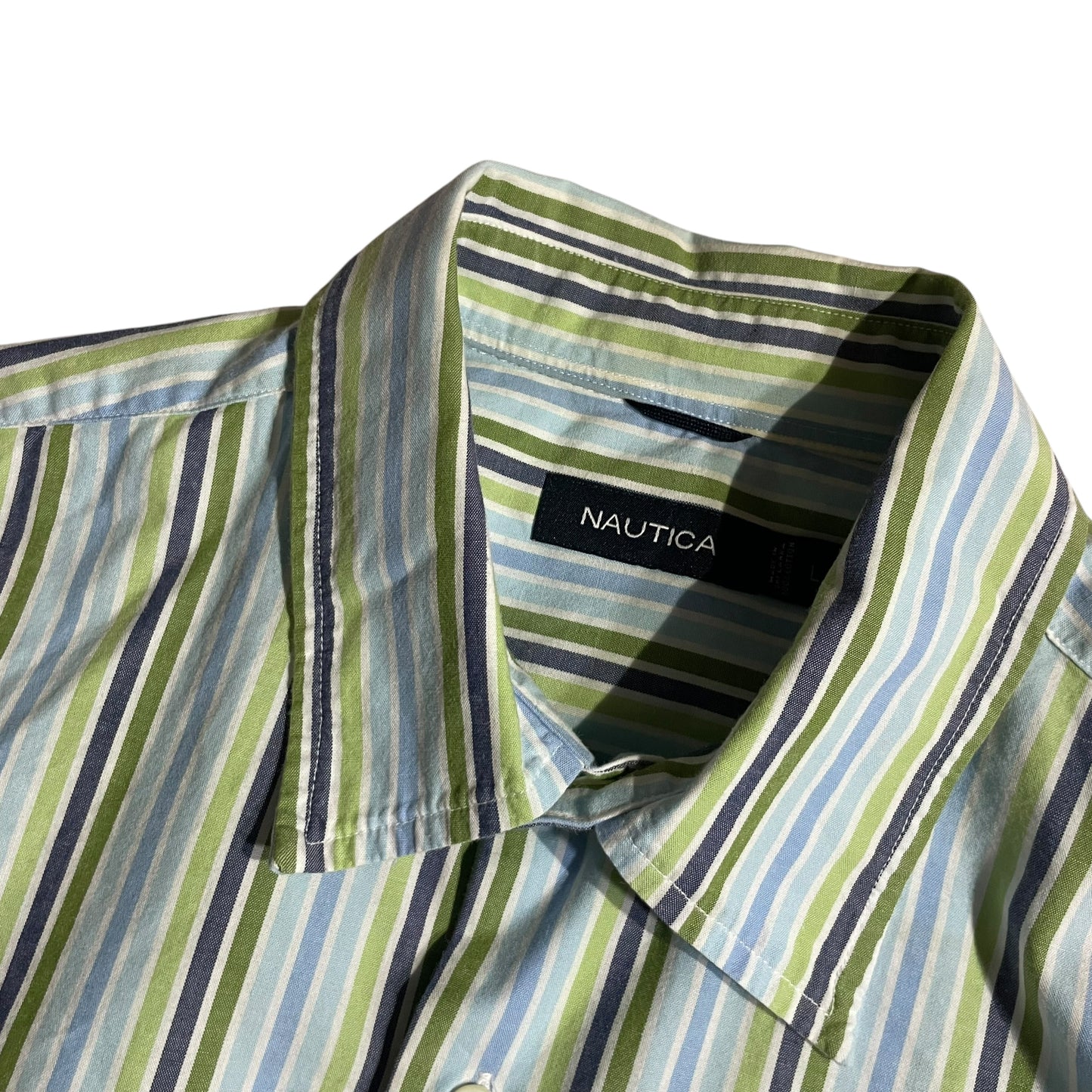 【USED】Nautica L/SL Stripe BD Shirt