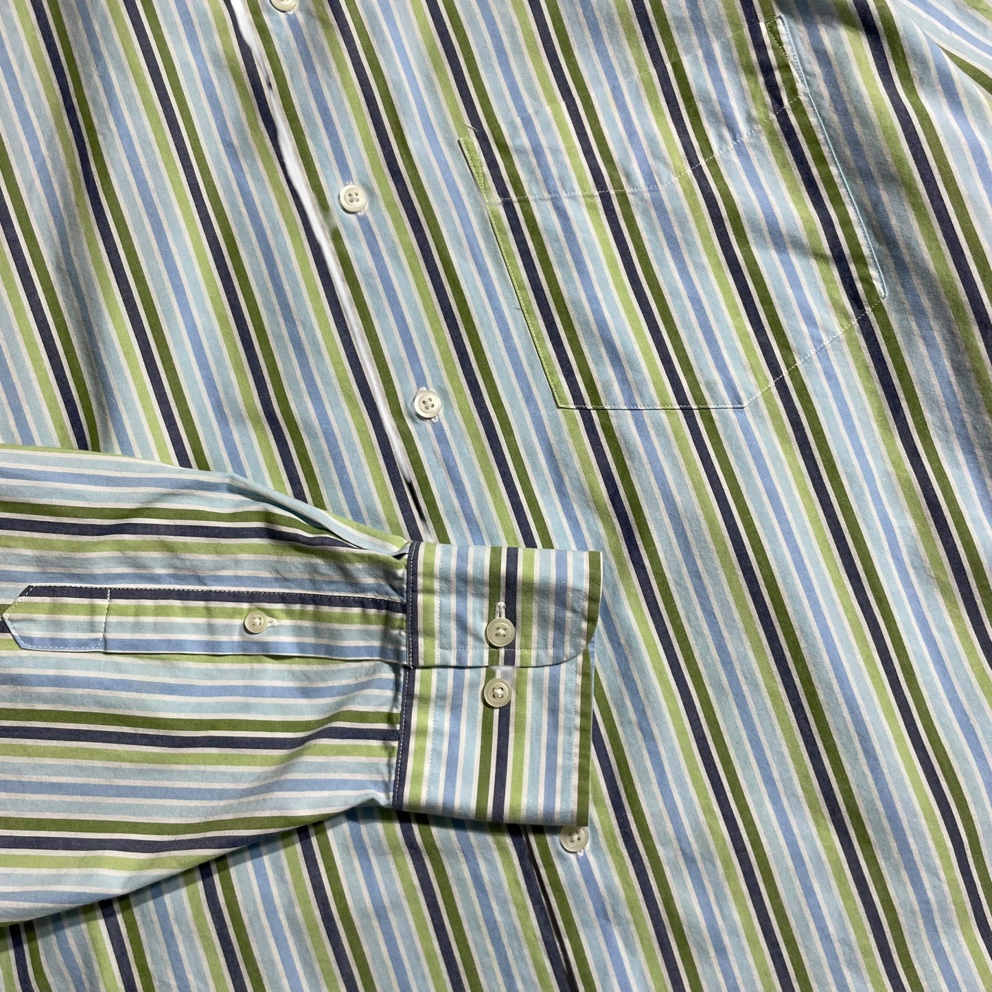 【USED】Nautica L/SL Stripe BD Shirt