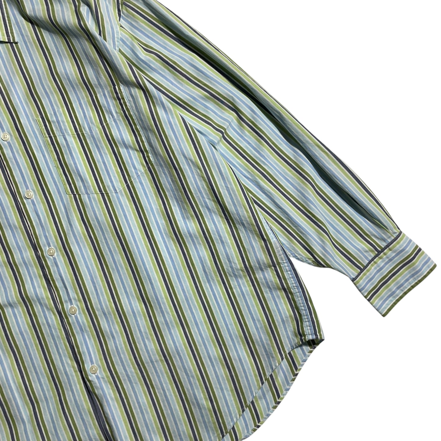 【USED】Nautica L/SL Stripe BD Shirt