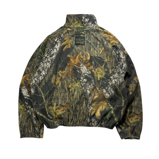 【USED】90s〜00s MAD DOG GEAR by Stearns Real Tree Camo Cotton Jacket XL / マッドドッグギア リアルツリーカモ 迷彩柄 コットンジャケット 総柄 企業刺繍 Scent-Lok 90年代 ヴィンテージ 古着