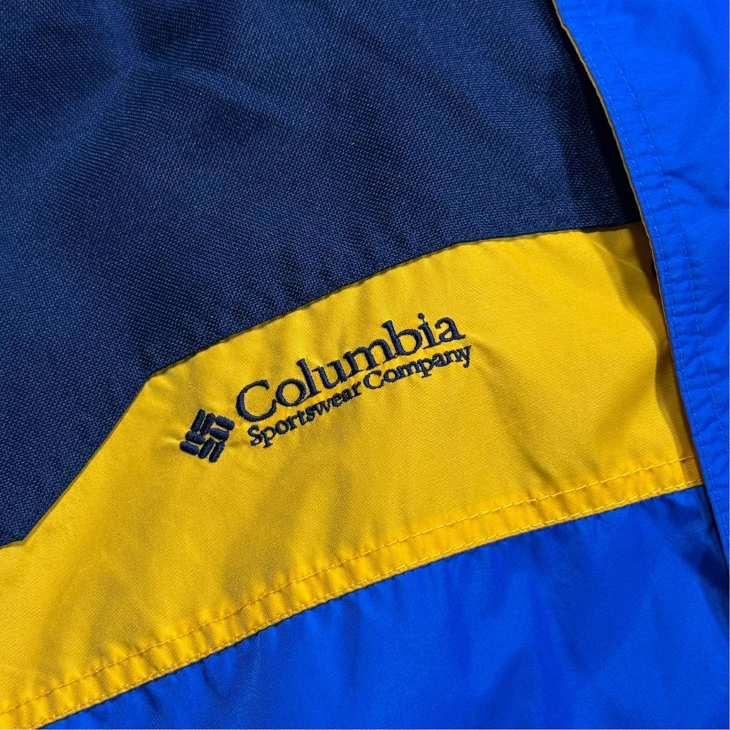 【USED】90s COLUMBIA Bugaboo Interchange Jacket Blue x Yellow x Navy M / コロンビア バガブー ナイロンジャケット マウンテンパーカー 切替 90年代