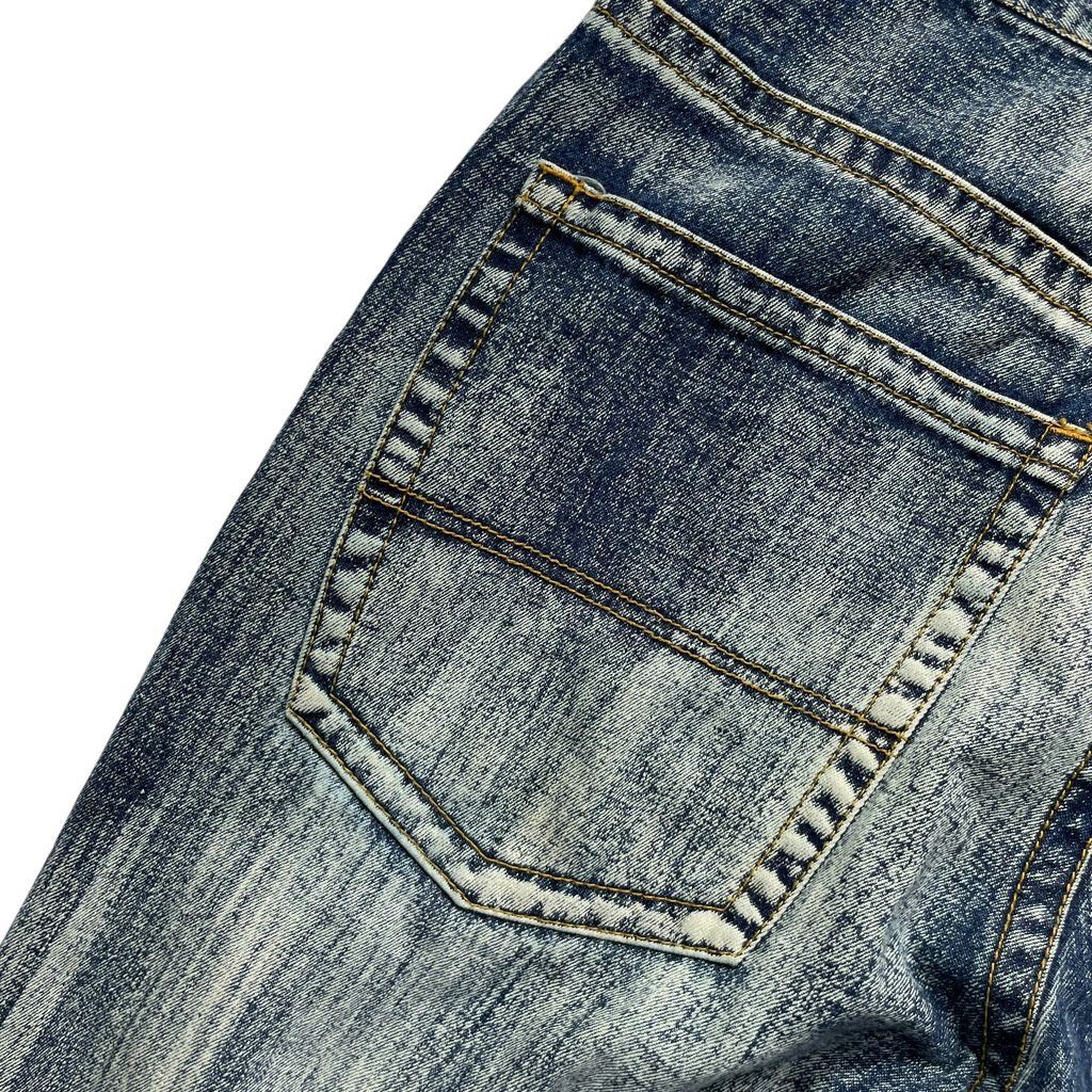 Raw Blue Loose Fit Bleach Denim