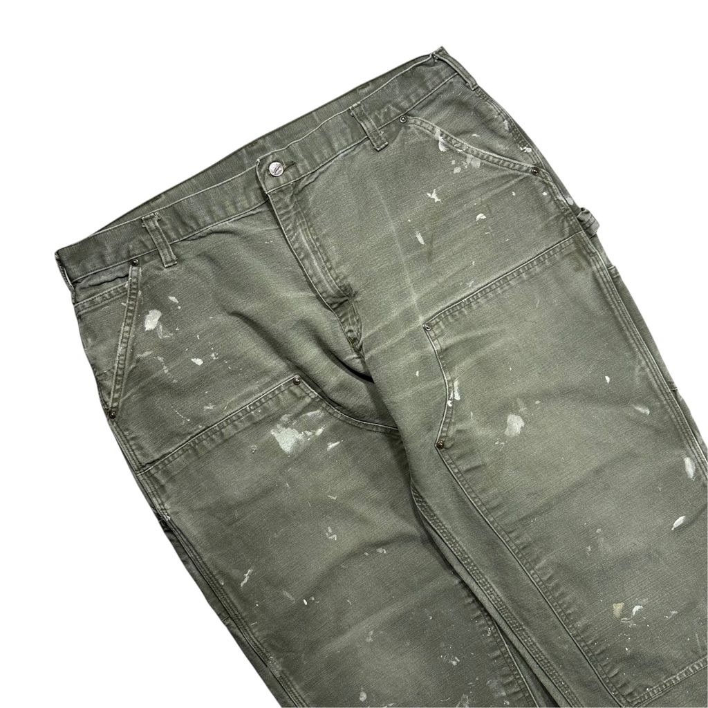 【USED】Carhartt B138 MOS Double Knee Painter Pants Moss Green 40 x 30 / カーハート ダブルニー ペインターパンツ モスグリーン ダック ペンキ汚れ ワークパンツ