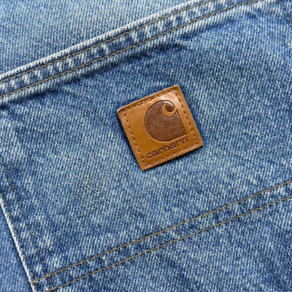 【USED】Carhartt B73 DST Double Knee Denim Painter Pants Blue 40 x 32 / カーハート ダブルニー デニム ペインターパンツ ブルー 青 デニム地 ワーク ビンテージ 古着