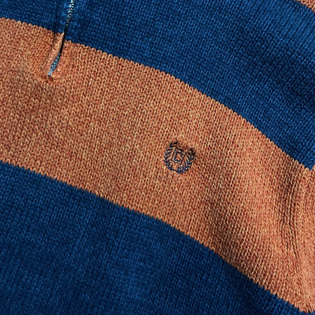【USED】Chaps Half Zip Border Sweater