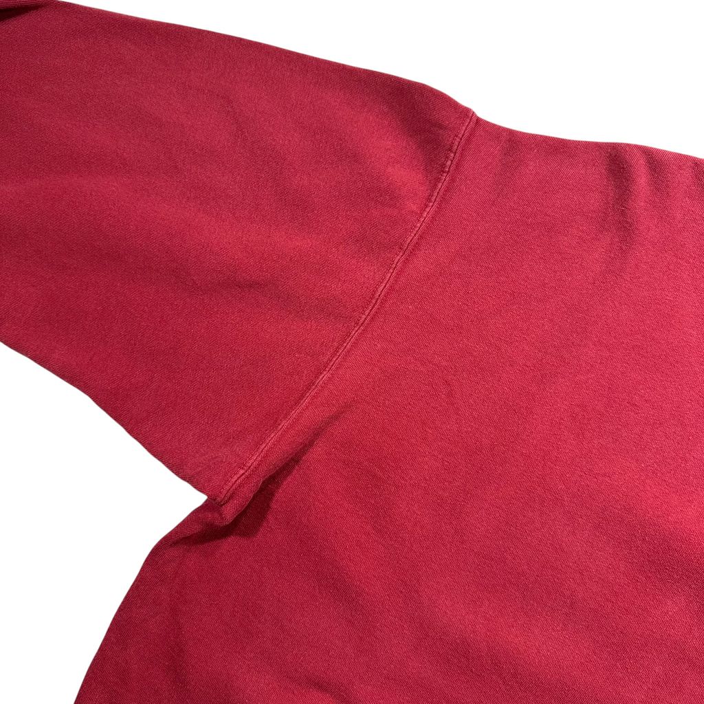 【USED】90s EBTEK Eddie Bauer Center Logo Sweat Wine L MADE IN CANADA / エディーバウアー エビテック センターロゴ 刺繍 クルーネック スウェット トレーナー エンジ バーガンディ カナダ製