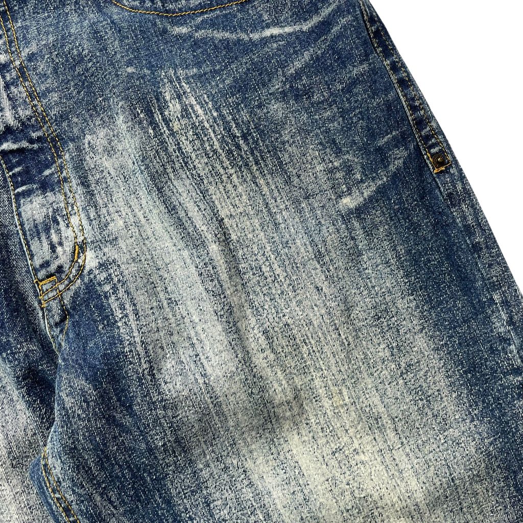 Raw Blue Loose Fit Bleach Denim