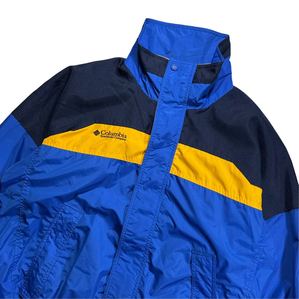 【USED】90s COLUMBIA Bugaboo Interchange Jacket Blue x Yellow x Navy M / コロンビア バガブー ナイロンジャケット マウンテンパーカー 切替 90年代