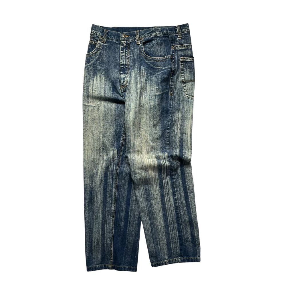 Raw Blue Loose Fit Bleach Denim