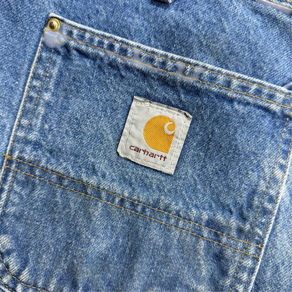 【USED】Carhartt B07 DNM Double Knee Denim Painter Pants Blue 38 / カーハート ダブルニー デニム ペインターパンツ ブルー 青 デニム地 ワークウェア ビンテージ 古着 USED