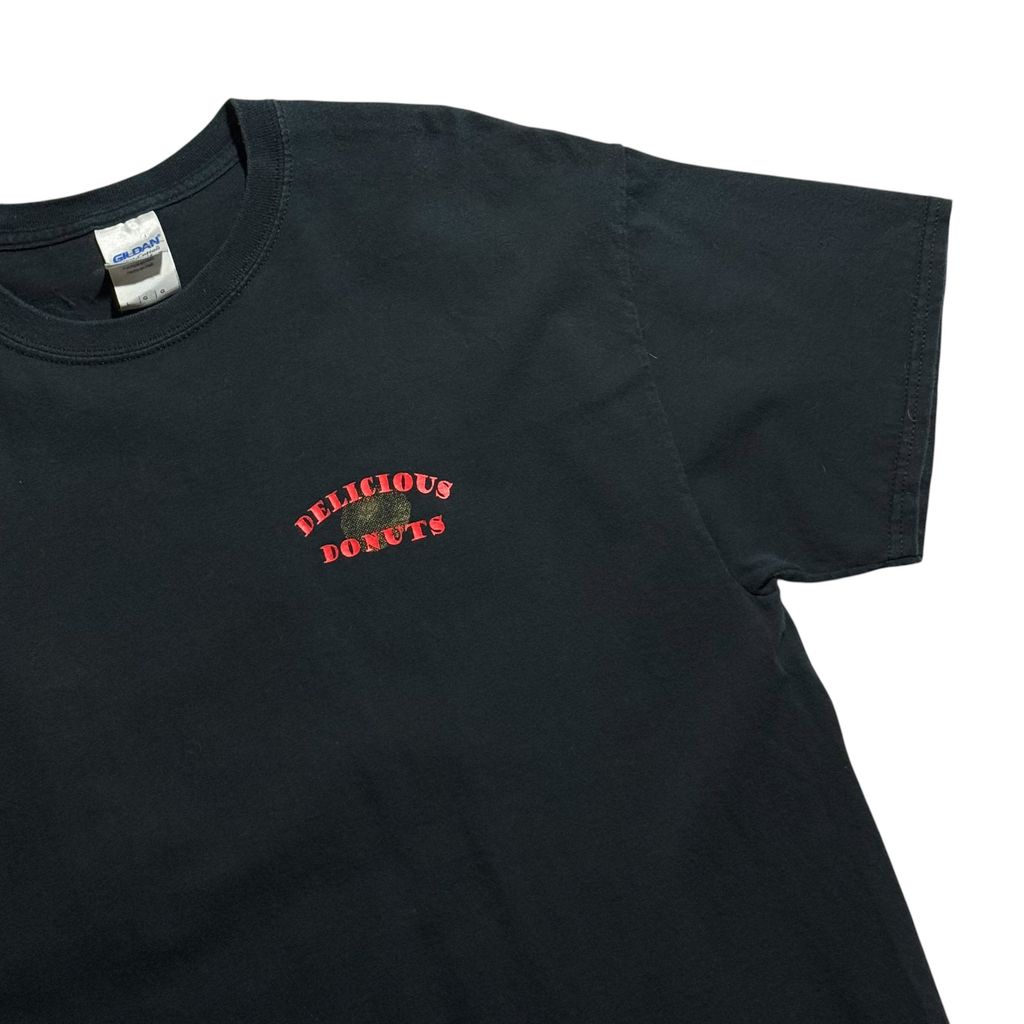 【USED】Delicious Donuts デリシャスドーナツ S/SL Tee 半袖Tシャツ 黒 GILDAN ギルダン Lサイズ