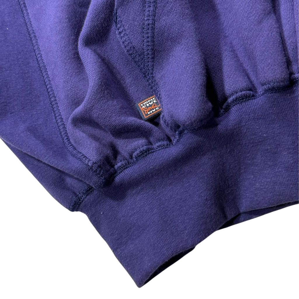 【USED】TRIPLE 5 SOUL Full Zip Sweat Jacket Purple L / トリプルファイブソウル フルジップ スウェット ジャケット パープル 紫 刺繍 555 中国製 メンズ Lサイズ 古着