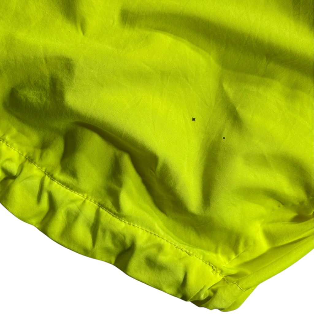 【USED】90s adidas Performance Logo Hooded Nylon Pullover Jacket Lime Green x Navy XL / アディダス パフォーマンスロゴ ナイロンジャケット プルオーバー アノラック