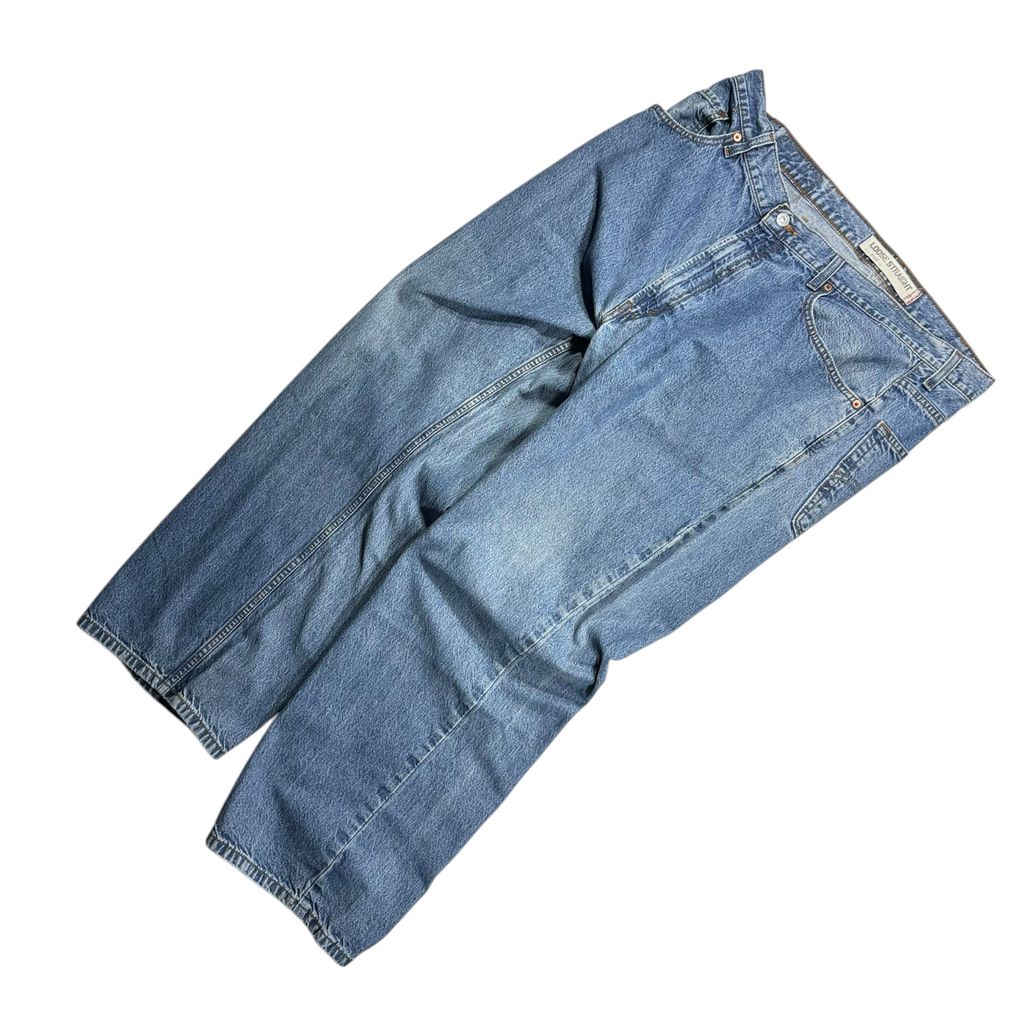 【USED】Levi's 569 Loose Straight Denim Pants Blue 38 x 30 / リーバイス ルーズ ストレート デニム パンツ ブルー ウォッシュデニム 太め バギー 古着