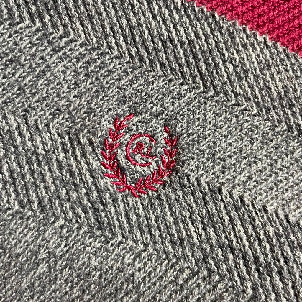 Chaps Crew Neck Border Cotton Sweater