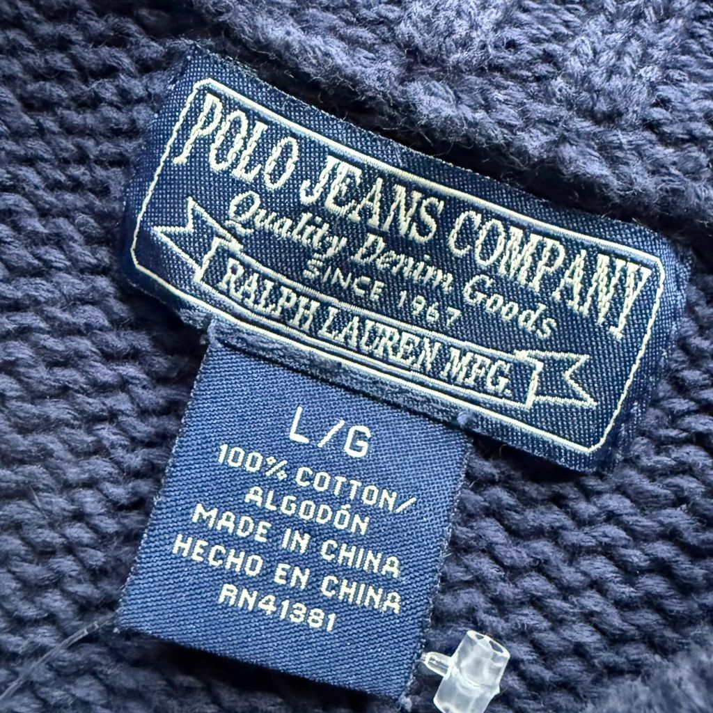 【USED】Polo Jeans Half Zip Cotton Sweater